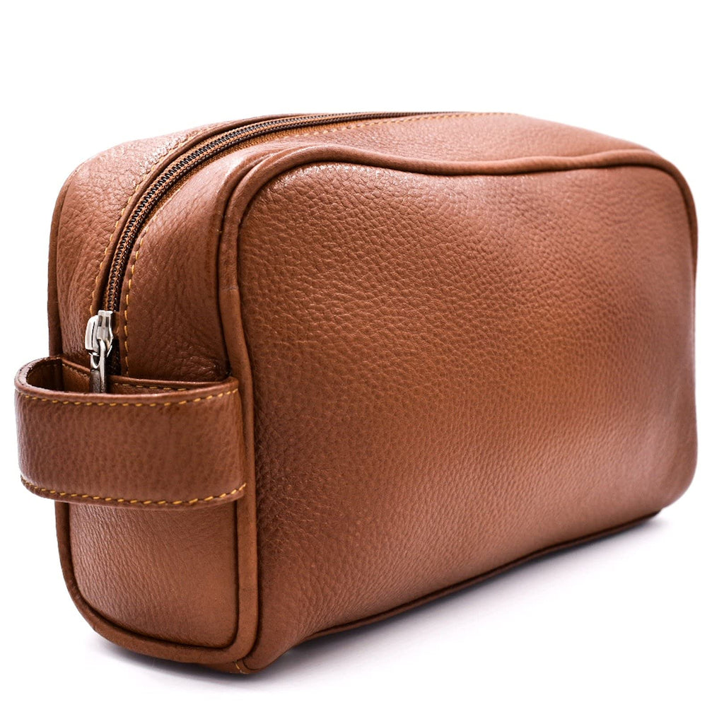 Parker Full Grain Leather Dopp Kit – Handmade Full Size Saddle Brown Leather Toiletry Bag/Dopp Kit/Travel Bag for Effectively Carrying and Storing Toiletries