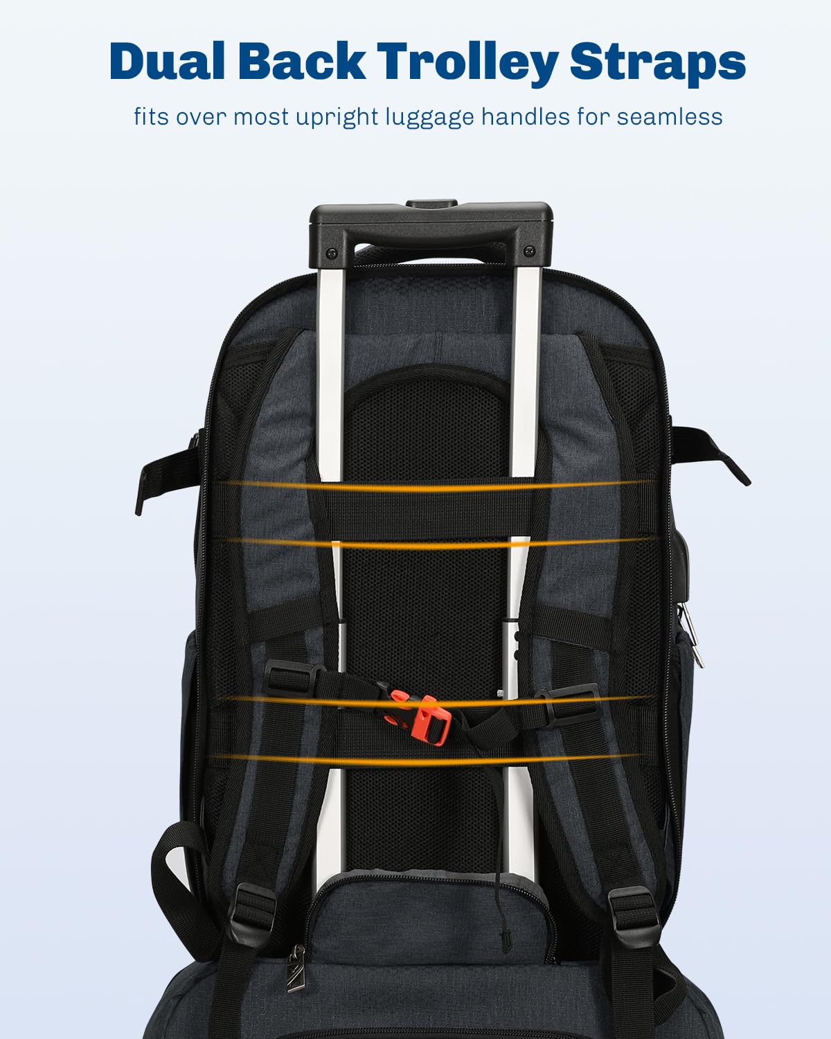 Hynes Eagle 2 in 1 Travel Backpack 22 inches Carry on Luggage 63L Rolling Backpack for Men Women with Packing Cubes 3PCS Set Gray Blue