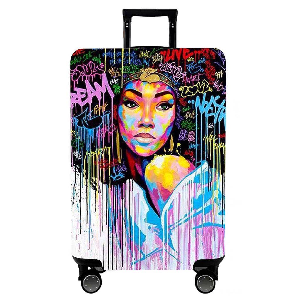 WUJIAONIAO Travel Luggage Cover Baggage Suitcase Cover Protector Skins 18-32 Inch (Graffiti A8, XL (for 29-32 inch luggage))