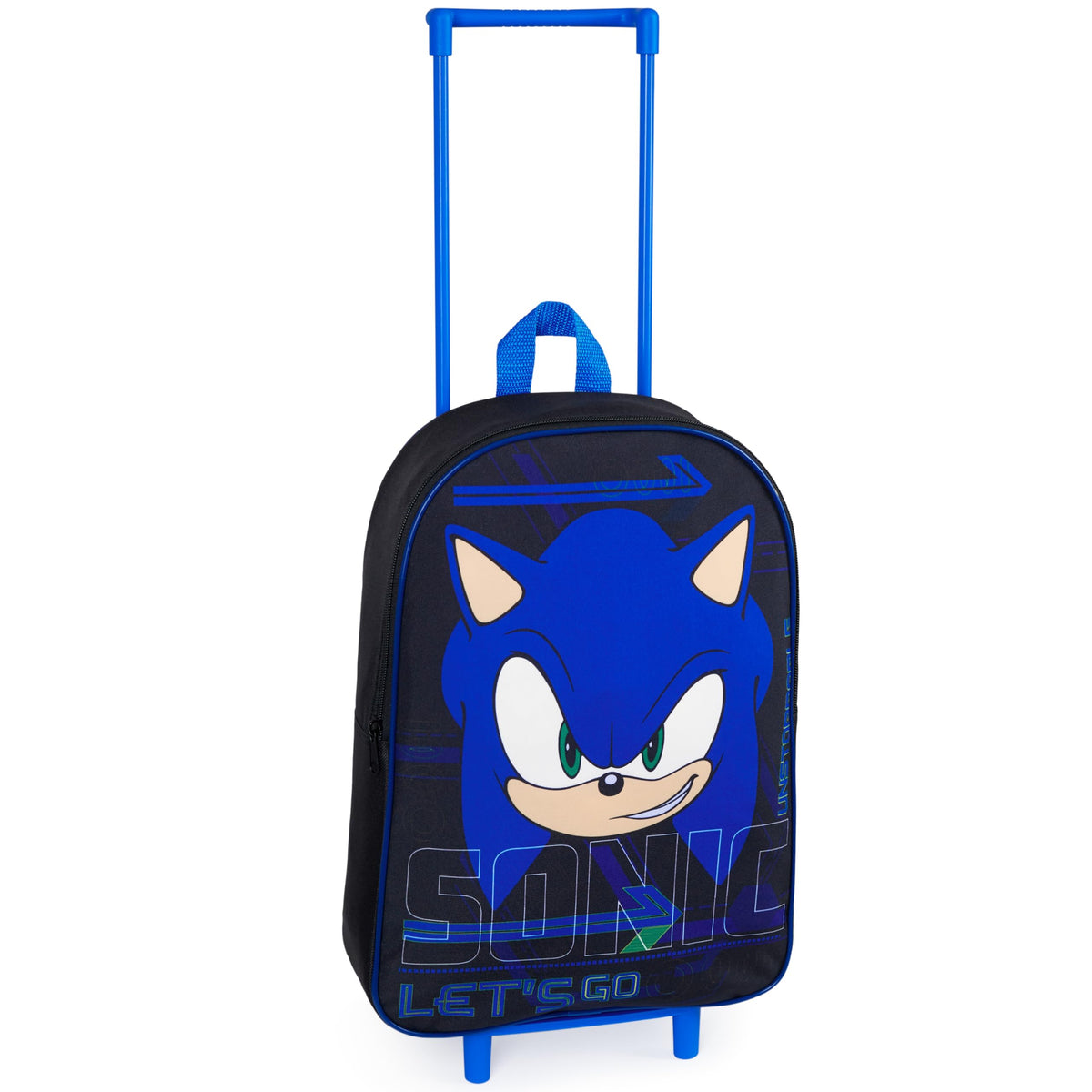 Sonic The Hedgehog Kids Suitcase, Foldable Trolley Bag 15.35” x 10.63” x 3.94”