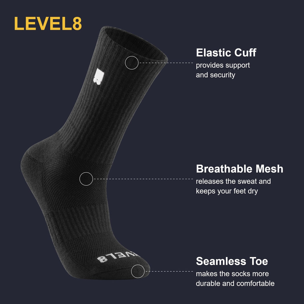 LEVEL8 Zipperless Carry On Luggage with Mens Work Crew Socks