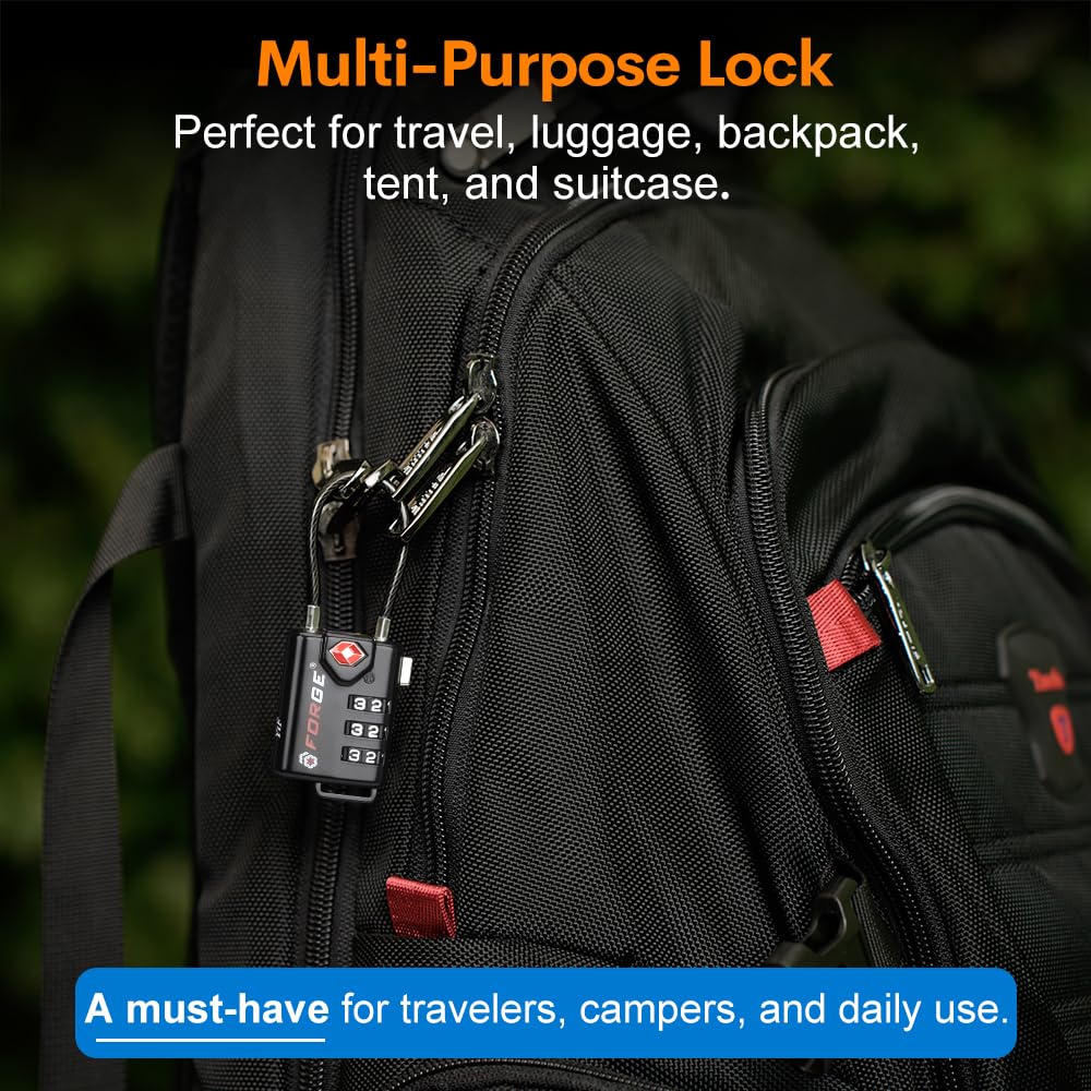 Open Alert TSA Approved Luggage Locks, 6 Pack, Easy Read Dials with Alloy Body.