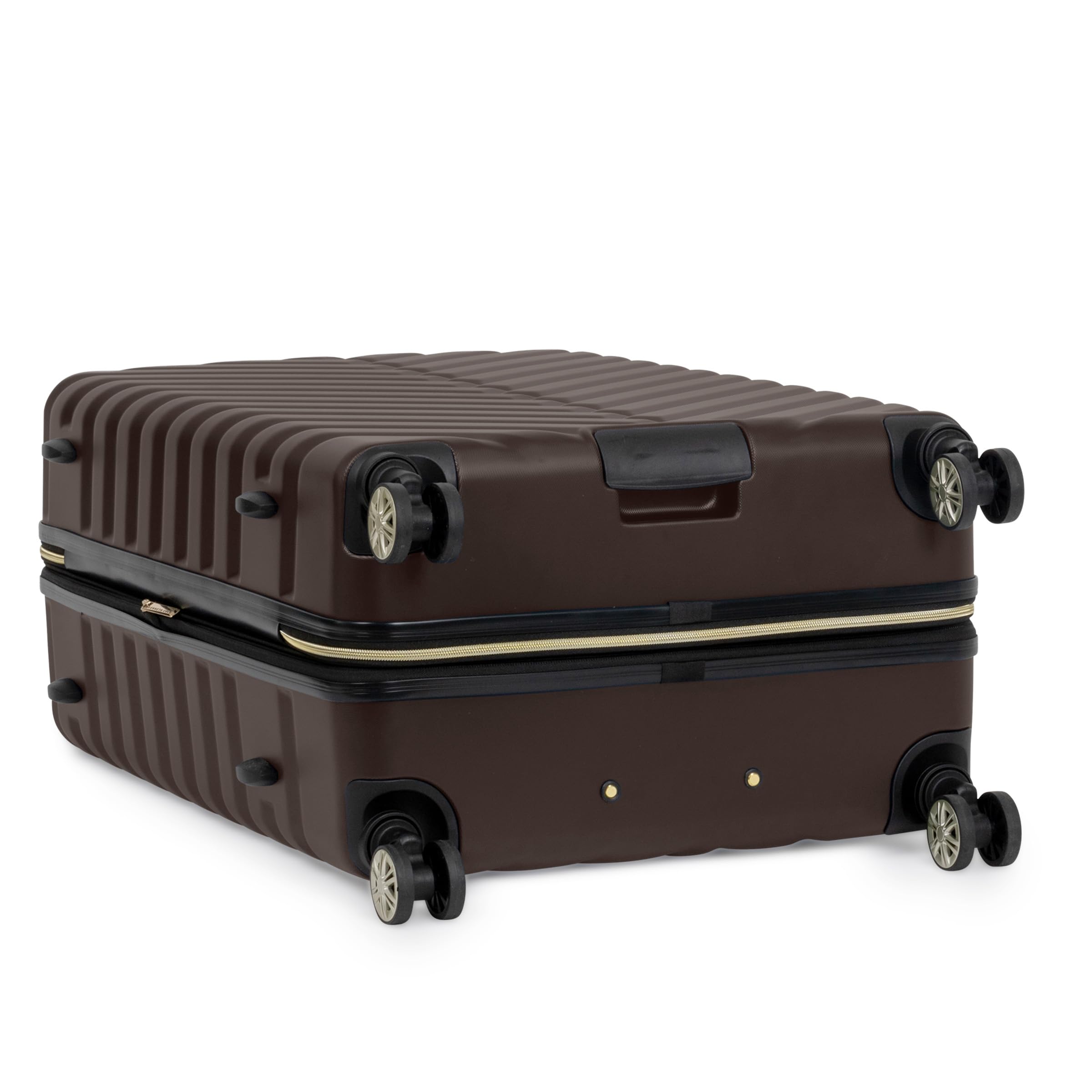 Kenneth Cole REACTION Madison Square Lightweight Hardside Chevron Expandable Spinner Luggage, Chocolate Brown, 28-Inch Checked