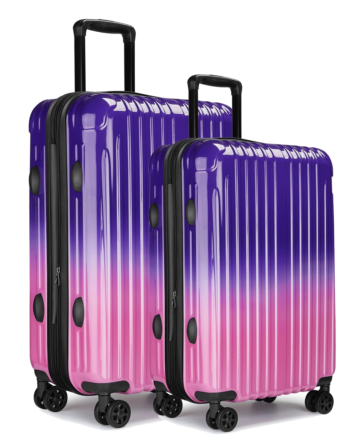 sukiost Luggage Set, 20 Inch Carry on Luggage, 24 Inch Checked Luggage Lightweight Hardside Suitcase With Spinner Wheels, TSA Lock, 2-Piece Set