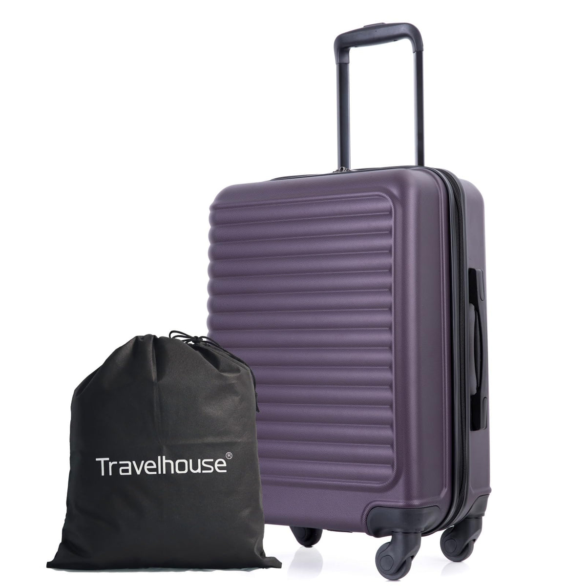Travelhouse Hardshell Carry On Luggage Airline Approved 20" with Spinner Wheel, Hardside Check-on Luggage Suitcase,Small Travel Suitcase for Bussiness Trip and School