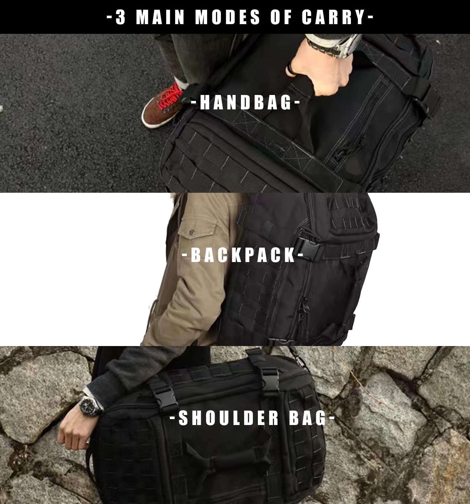 Miramrax Travel Duffle Bag Backpack for Men - Large Tactical Bags Weekender Gym Bag for Overnight Traveling Military Workout Deployment Sports (Coyote, 80L)