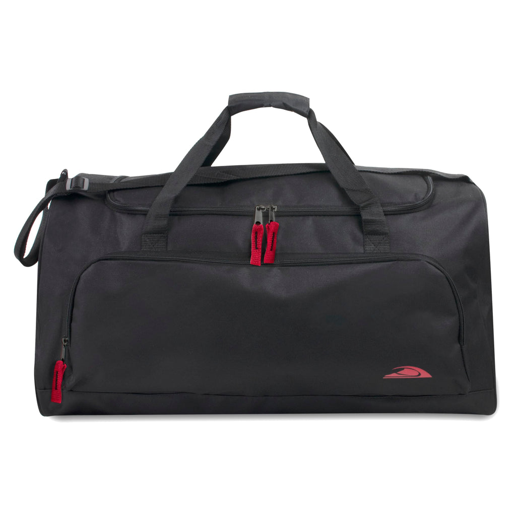 55 Liter, 24 Inch Lightweight Canvas Duffle Bags for Men & Women For Traveling, the Gym, and as Sports Equipment Bag/Organizer (Black 2)