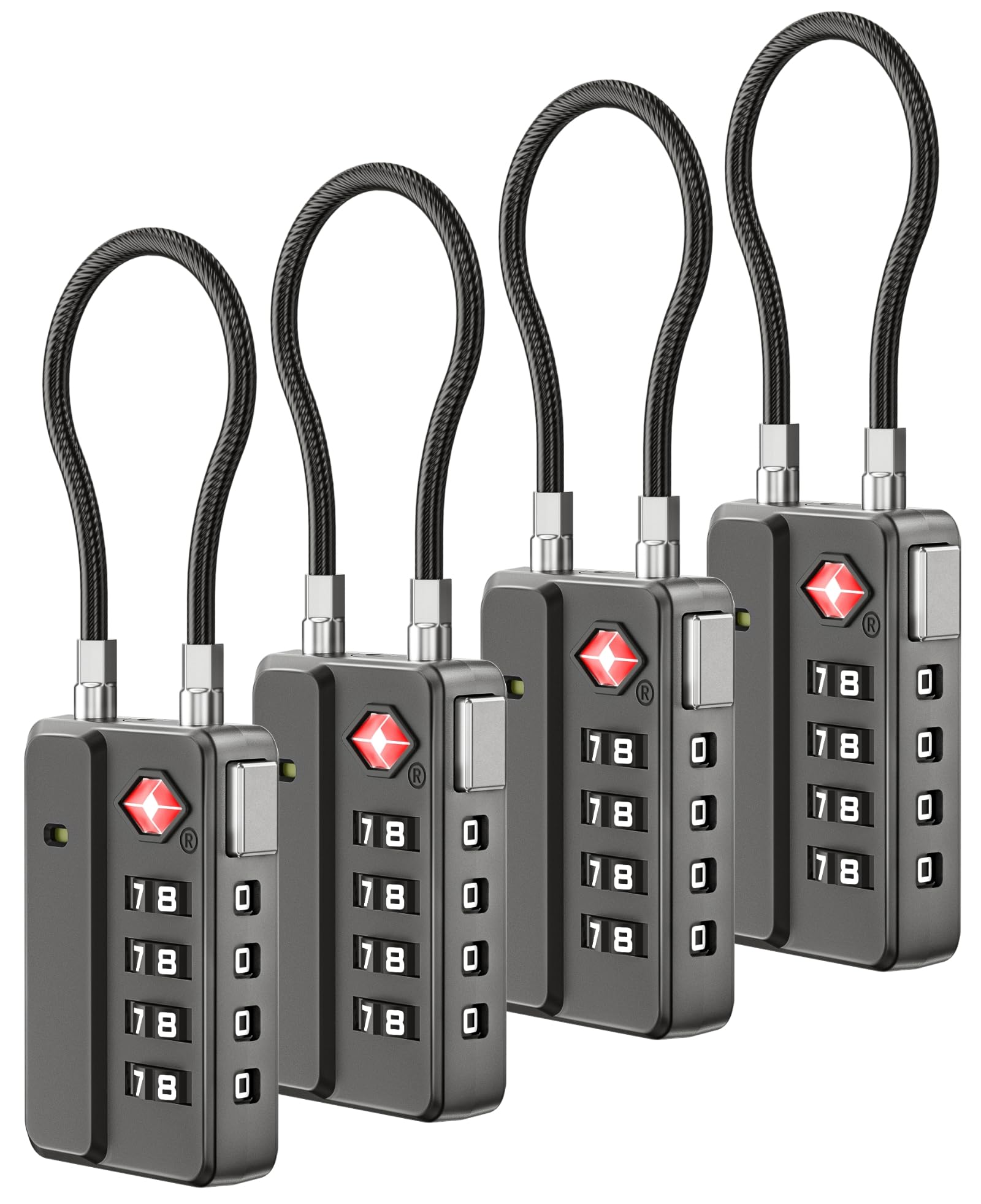 LUGGEX TSA Locks for Luggage, One-Button Reset TSA Approved Luggage Locks, Suitcase Locks, Ease of Use & Durable