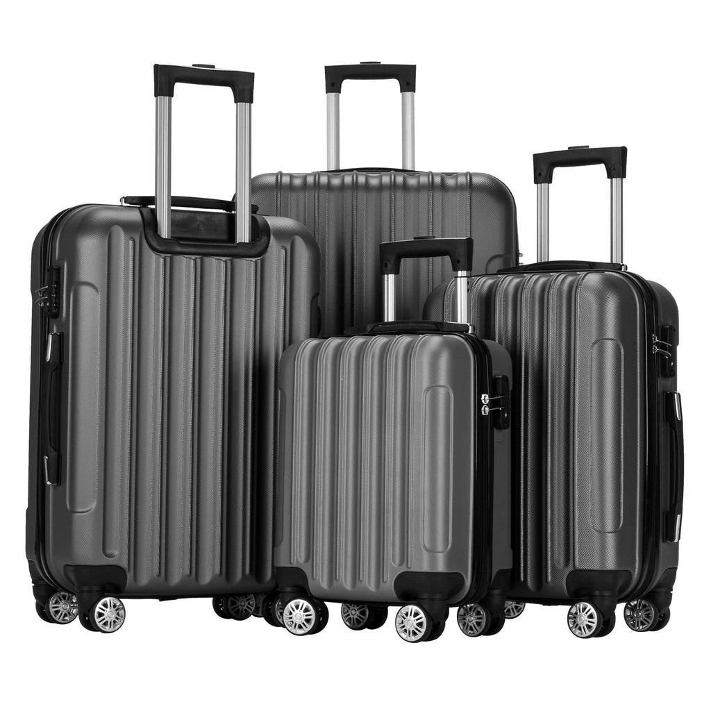 3 Piece Luggage Set Carry On Suitcase,Lightweight Travel Carry-on and Checked Luggage,Rolling Hard Shell Travel Suitcases,with Spinner Wheels TSA Locks,for Men, 20/24/28 Inch (Dark Gray-A, 4 Piece)