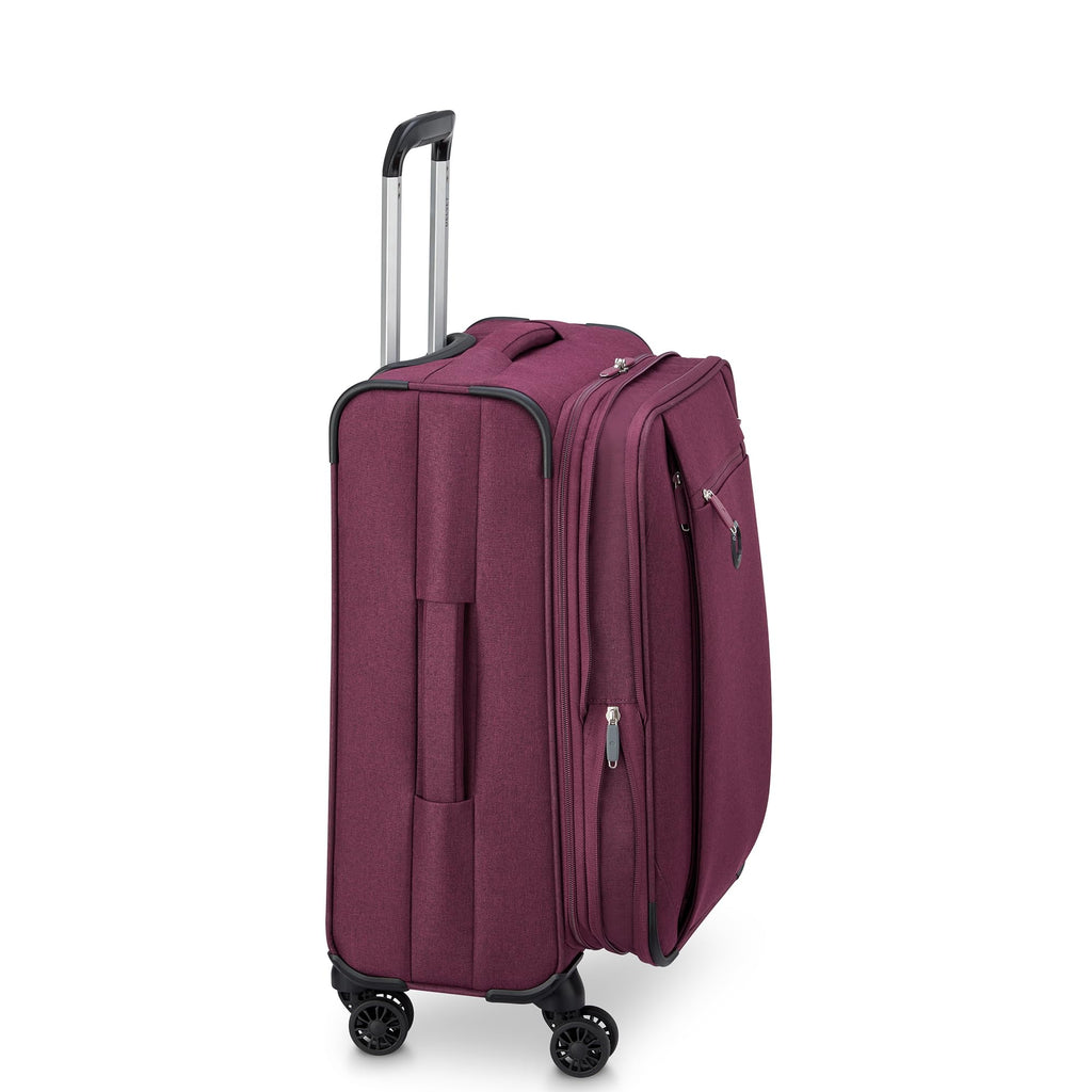 DELSEY PARIS Rami Softside Expandable Luggage with Spinner Wheels, Red, 3 Piece Set (20/24/28)