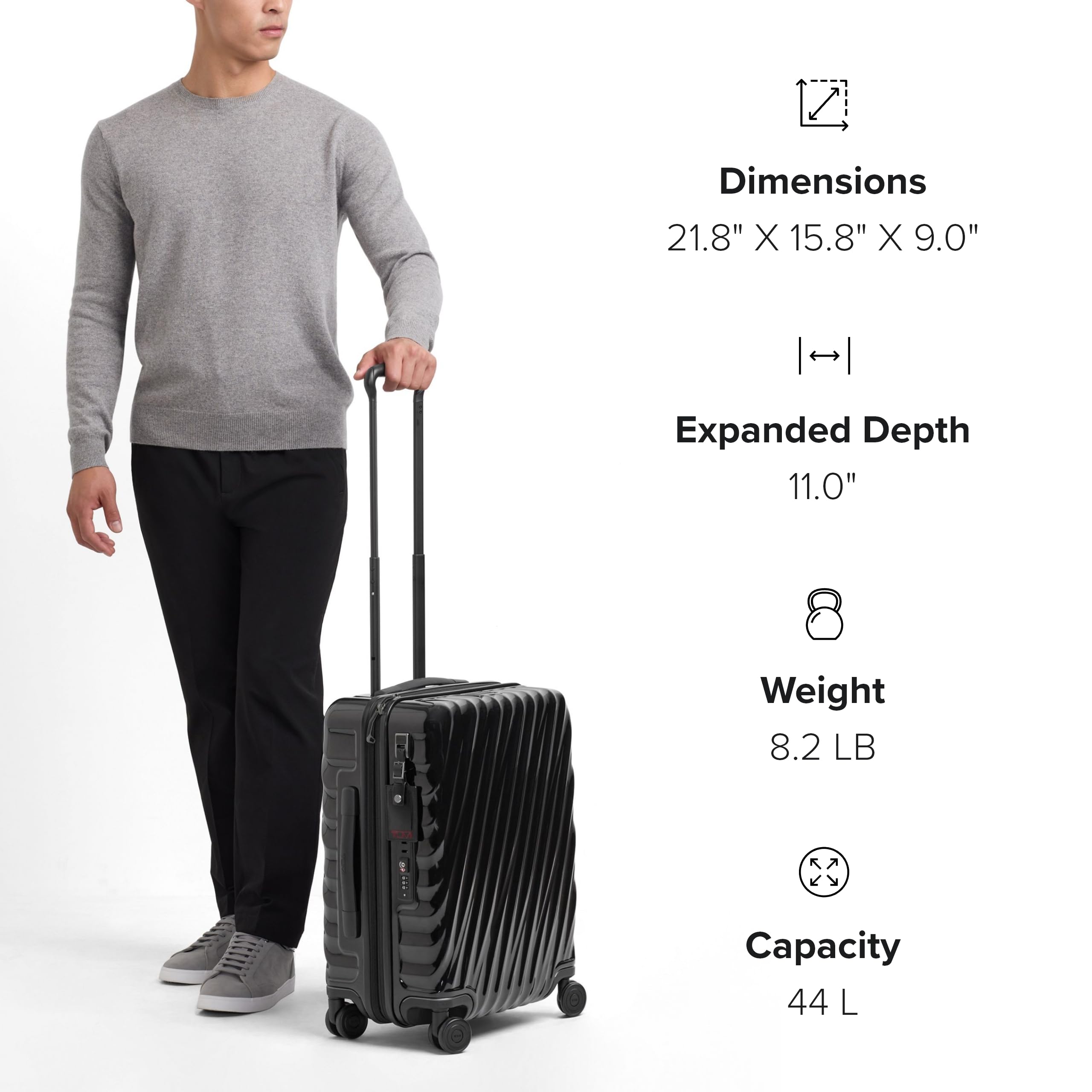 TUMI - 19 Degree Continental Expandable 4 Wheeled Carry-On - Carry-On Bag - Travel Accessories - 21.8" X 15.8" X 9.0" - Navy