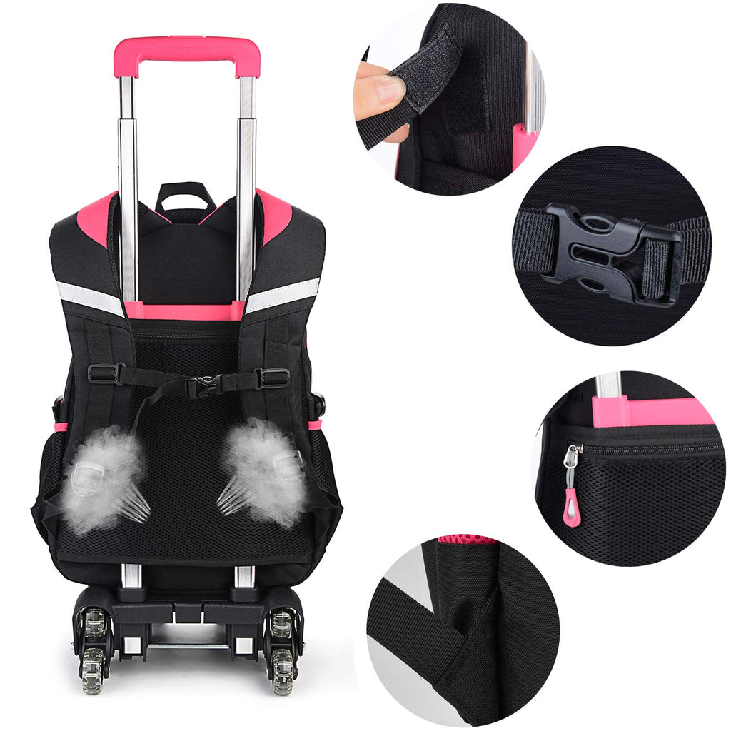 Rolling Backpack, Fanspack Backpack with Wheels for Girls or Boys