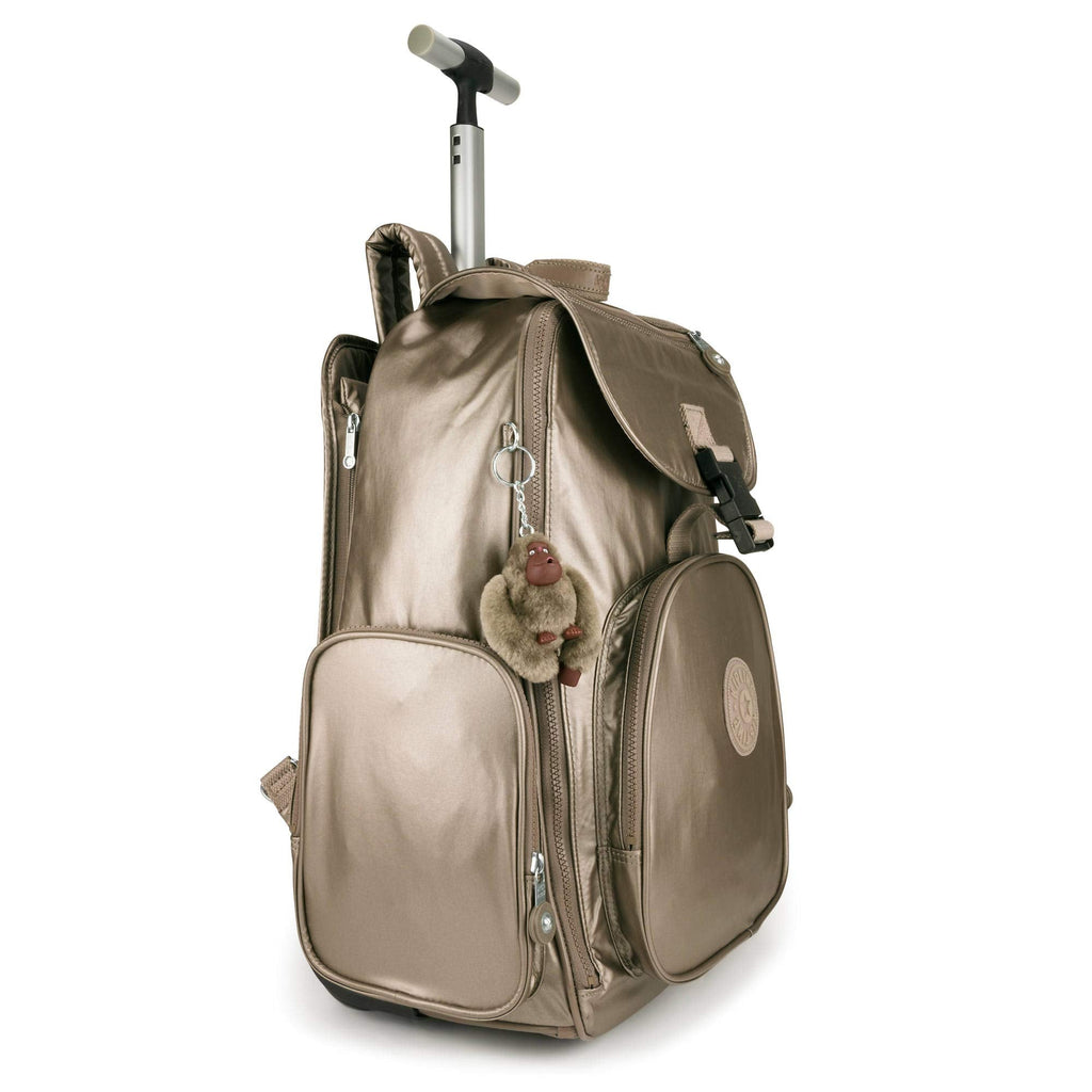 Kipling Alcatraz II Metallic Large Rolling Laptop Backpack Metallic Pewter