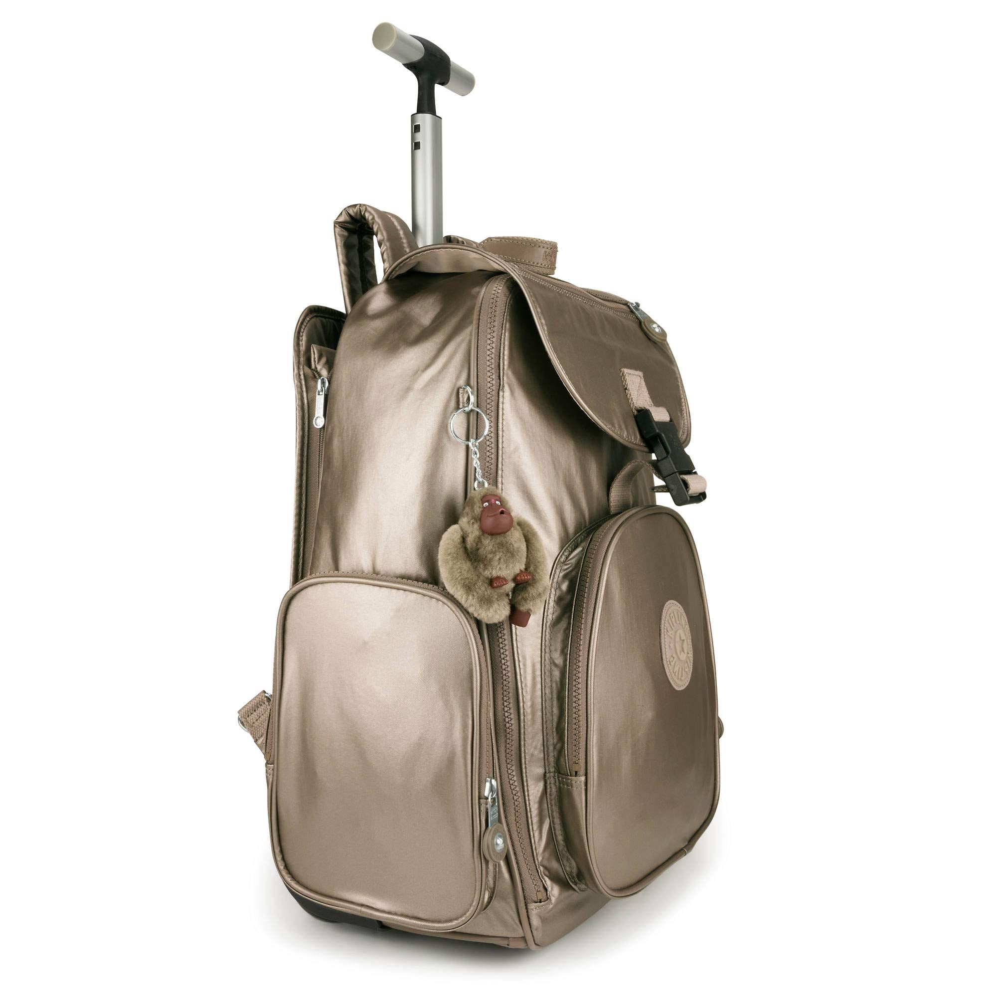 Kipling Alcatraz II Metallic Large Rolling Laptop Backpack Metallic Pewter