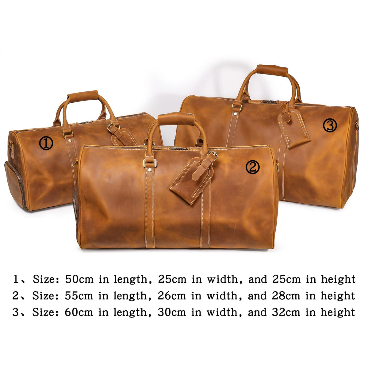 Luokir Mens Leather Weekend Bag Classic Leather Travel Duffel Bags YKK Zipper with Shoes Compartment Sports Vintage Travel Luggage Overnight Duffle Bags (Vintage Brown, 22 Inch)
