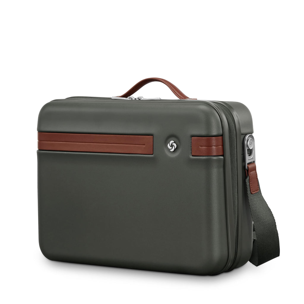 Samsonite Virtuosa Hardside Train Case, Crossbody Travel Makeup Case with Removable Strap, Pine Green