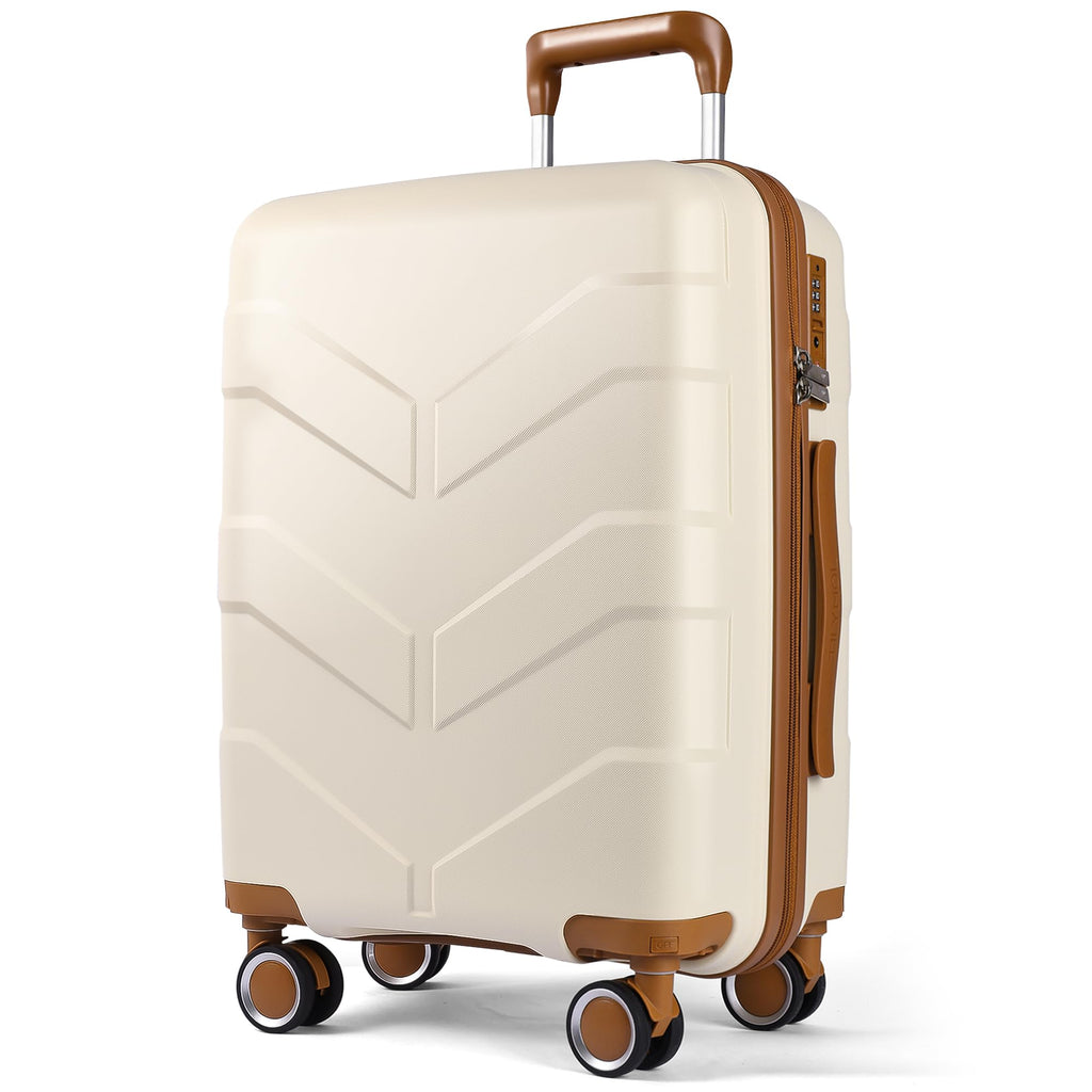 TILYMOL Hardside Carry On Luggage 22x14x9 Airline Approved with Spinner Wheels, Lightweight 20-inch Carry-On Suitcase for Men & Women, White
