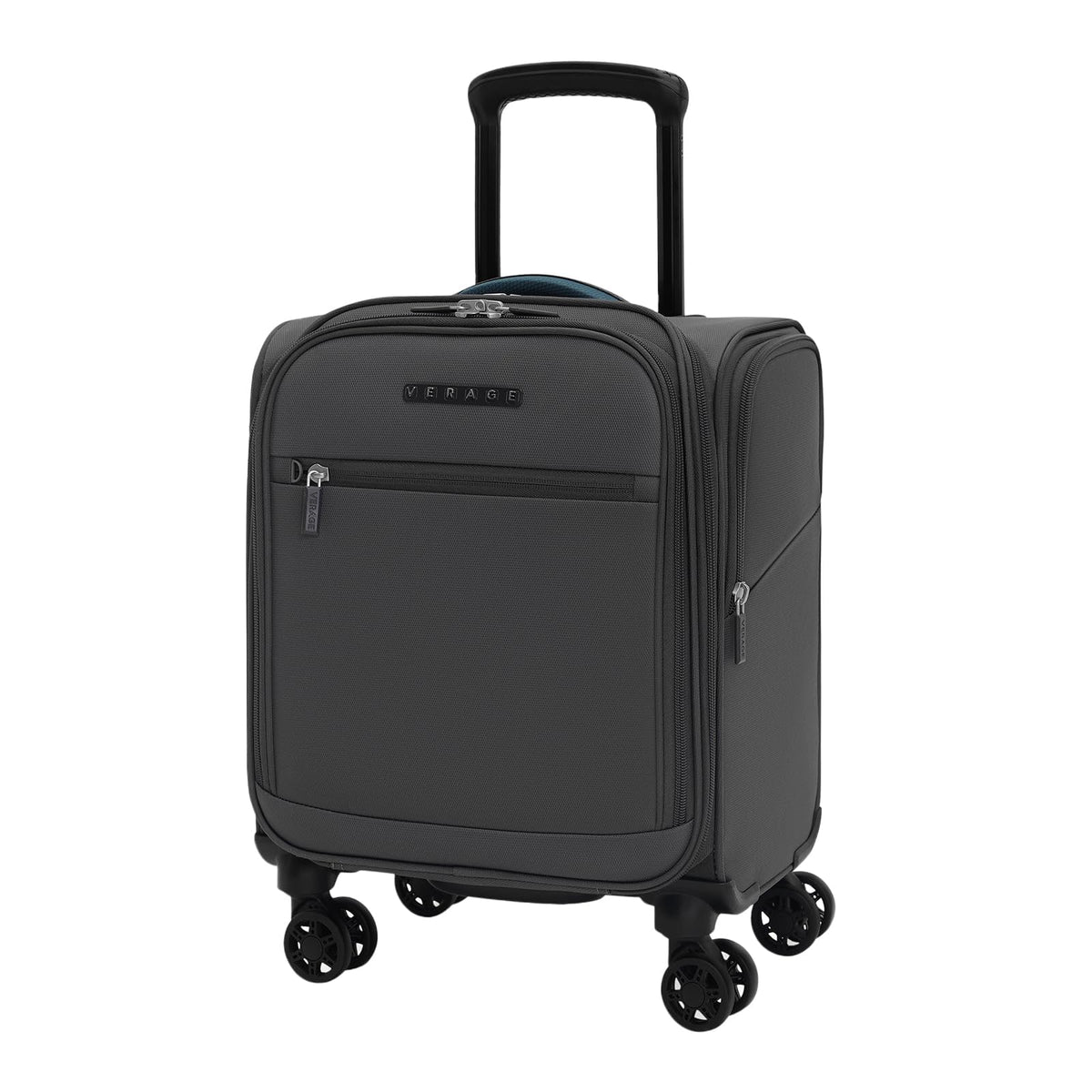 Verage Under Seat Luggage with Wheels, Softside Small Suitcase Spinner Carry On Luggage Bags for Airlines Airplanes Short Trip Men Women (Grey, 14.5-Inch Plus Underseat)