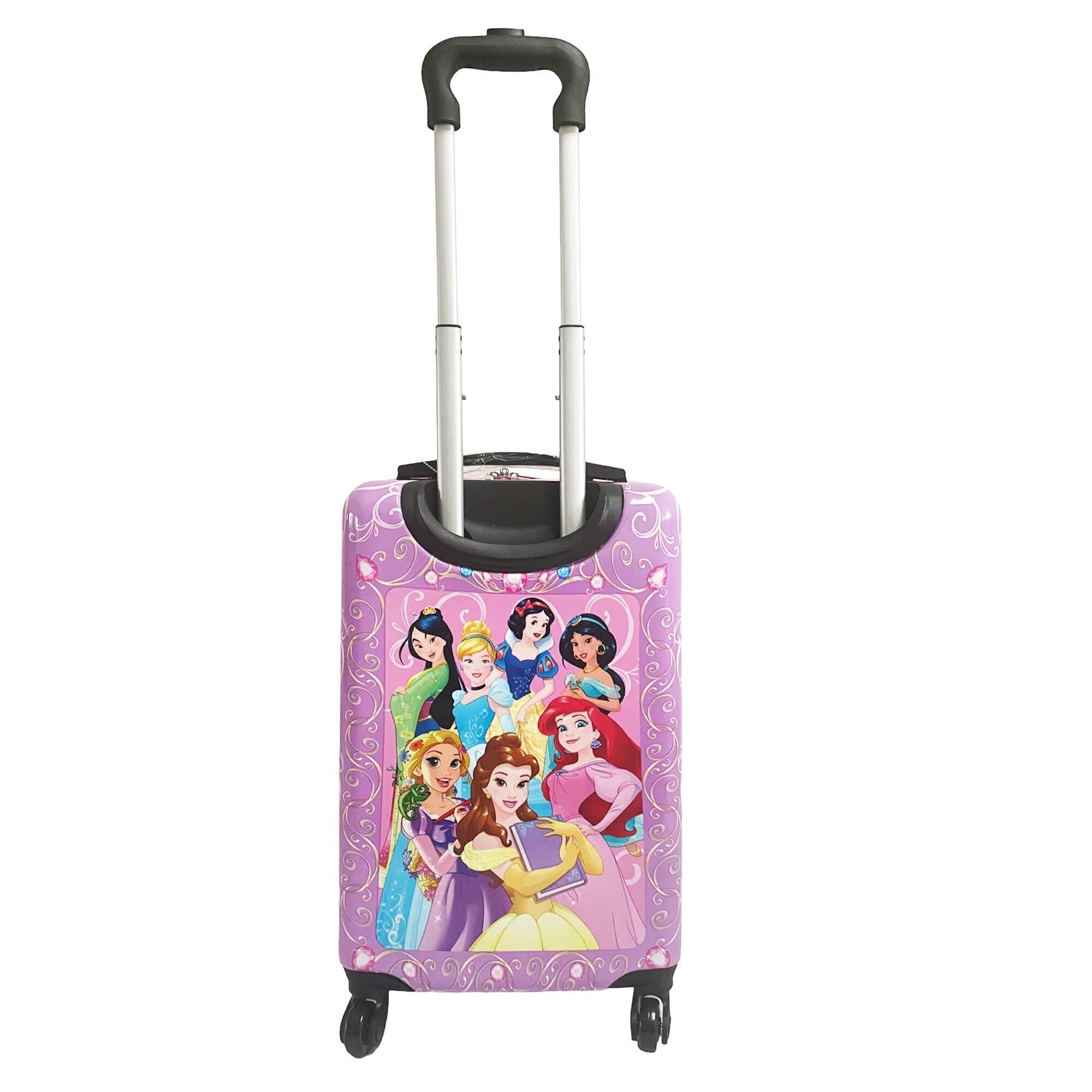 Fast Forward Disney Princess 20 inch luggage Hard-Sided Rolling Spinners Carry-On Tween Travel Trolley Suitcase for Kids With Wheels