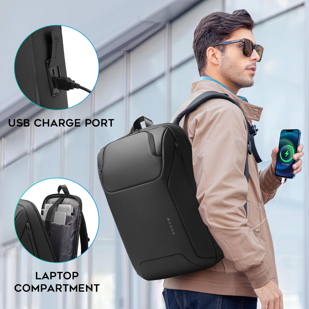 FUTURE AESTHEICS Business Laptop Backpack for Men,Women，15.6 Inch Water Resistant Travel smart Laptop Backpack Carry On Backpack with USB Charging Port，Large Business Work Durable Computer Bag