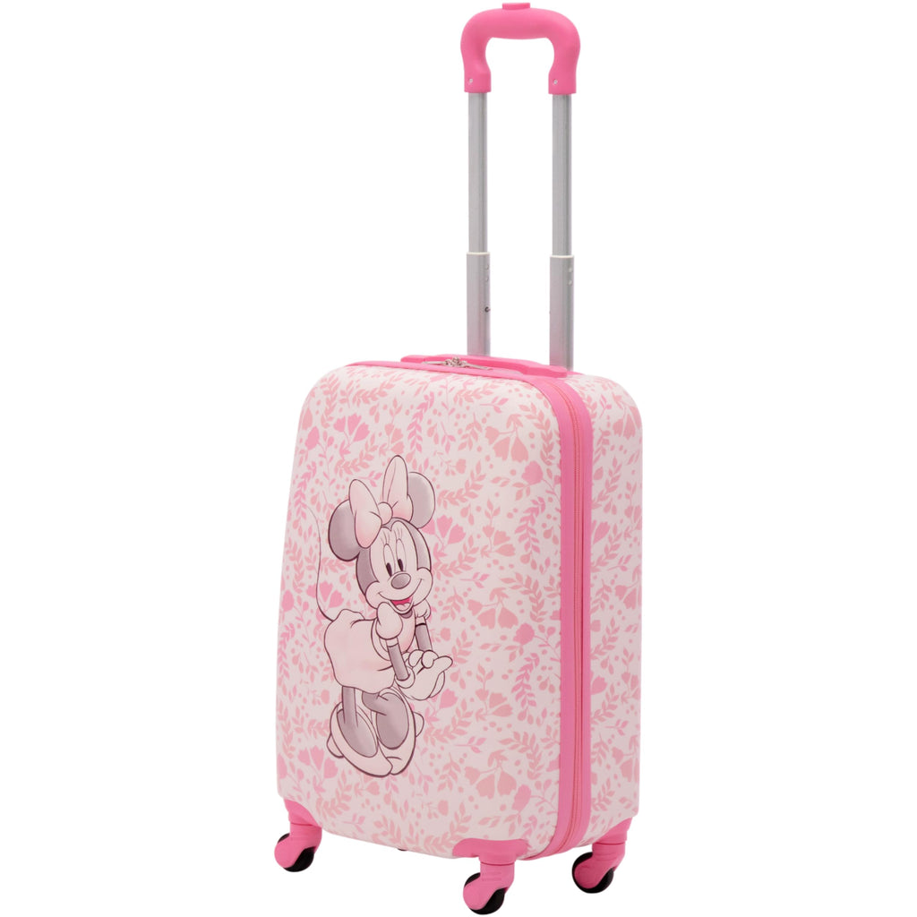 FUL Disney Minnie Mouse 21 Inch Kids Carry On Luggage, Hardshell Rolling Suitcase with Spinner Wheels, Pink - Floral