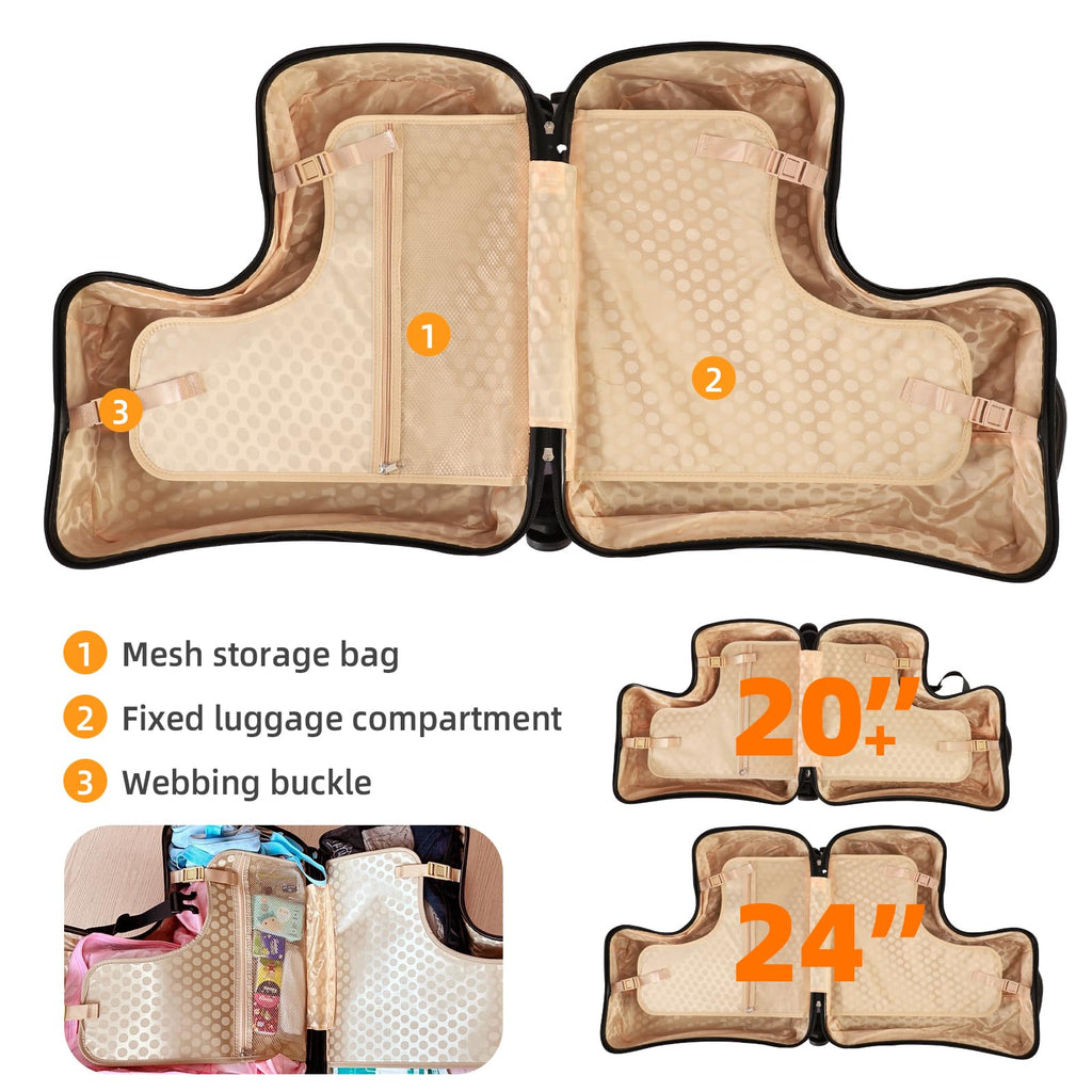 N-A Kids Ride On Suitcase with Wheels, Scooter Luggage for Toddlers Travel, Durable Children's Suitcase for Boys & Girls Ages 2-15 Years