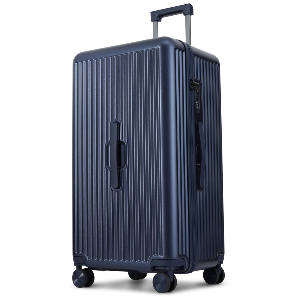 CENSIEN Trunk Luggage, 28 Inch Checked Luggage with Spinner Wheels, Lightweight PC Hard Shell Large Suitcase with TSA Lock, Removable Dividers (Blue, 1PC)