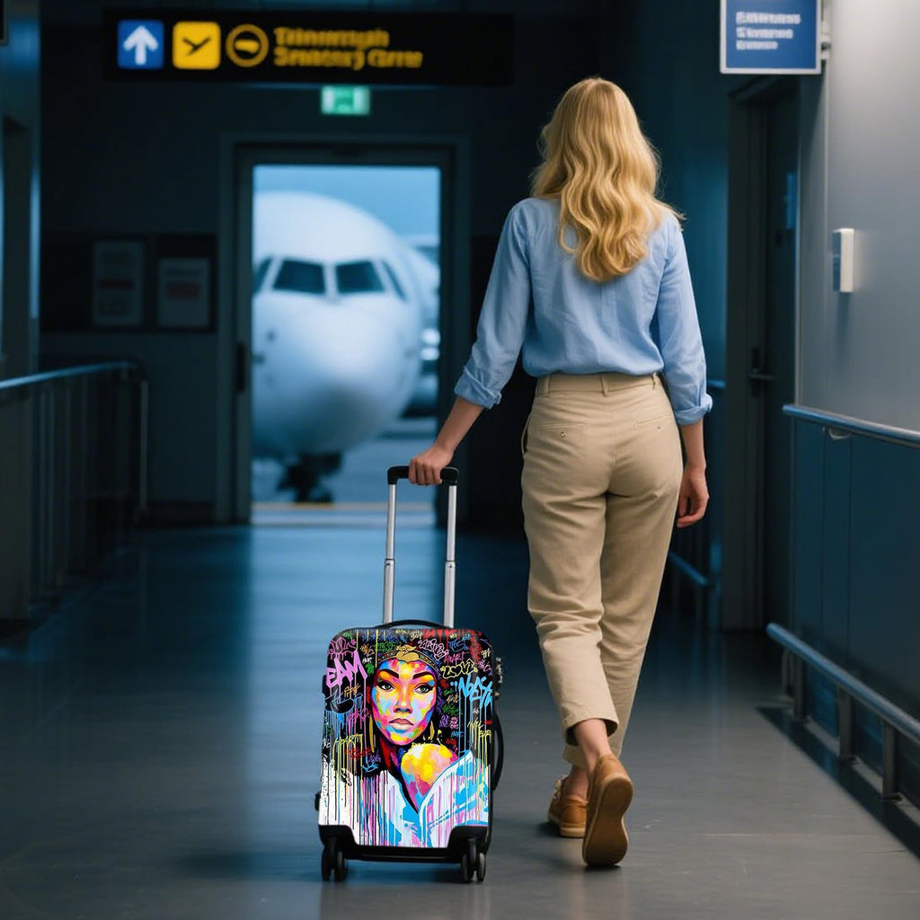 WUJIAONIAO Travel Luggage Cover Baggage Suitcase Cover Protector Skins 18-32 Inch (Graffiti A8, XL (for 29-32 inch luggage))