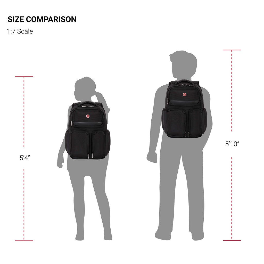 SWISSGEAR Large ScanSmart Utra-Premium 15-inch Laptop Backpack | TSA-Friendly Carry-on | Travel, Work, School | Men's and Women's - Black