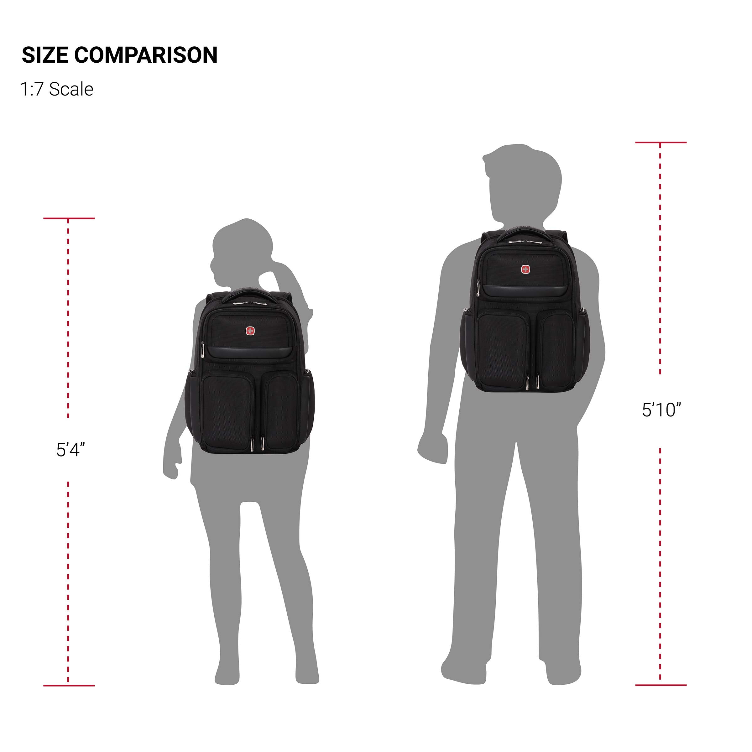 SWISSGEAR Large ScanSmart Utra-Premium 15-inch Laptop Backpack | TSA-Friendly Carry-on | Travel, Work, School | Men's and Women's - Black