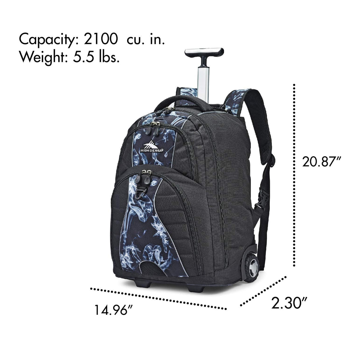 High Sierra Freewheel Wheeled Laptop Backpack, 15-inch Student Laptop Backpack for High School or College, Rolling Gamer Laptop Backpack, Wheeled Business Laptop Backpack