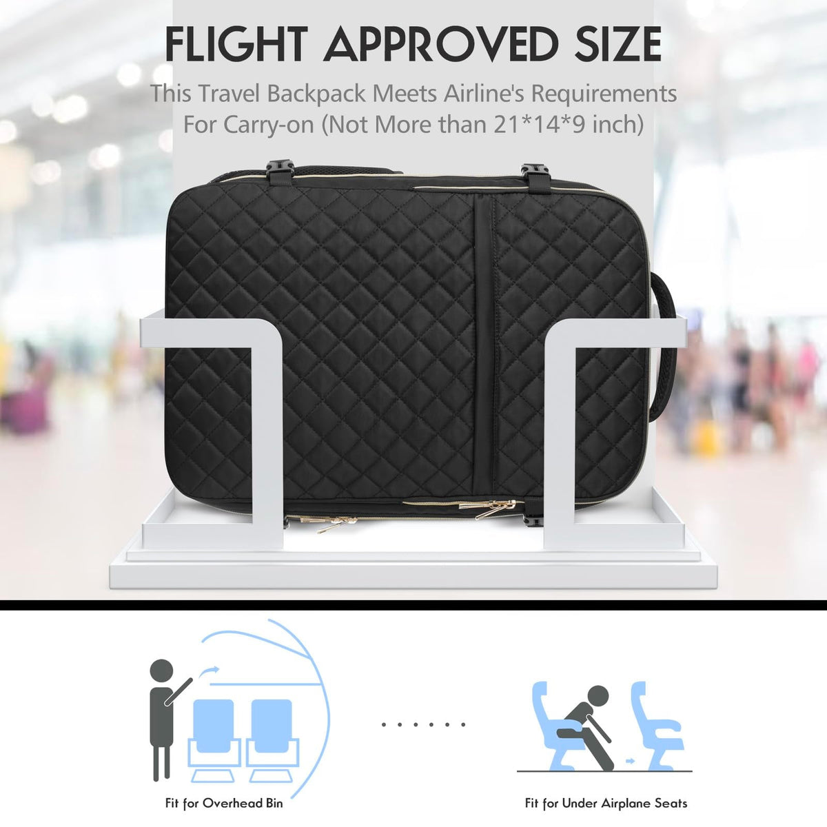 MOMUVO Large Travel Backpack Women, Flight Approved Carry On Backpack, Water Resistant Anti-Theft Casual Daypack School Bag Fit 17 Inch Laptop with USB Charging Port, Black