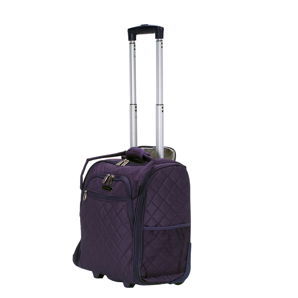 Rockland Melrose Upright Wheeled Underseater Carry-On Luggage, Purple, 15-Inch