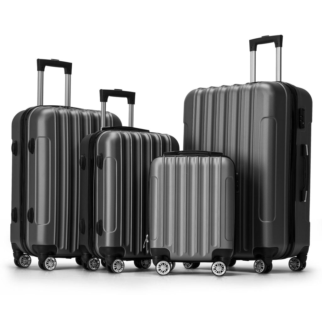 3 Piece Luggage Set Carry On Suitcase,Lightweight Travel Carry-on and Checked Luggage,Rolling Hard Shell Travel Suitcases,with Spinner Wheels TSA Locks,for Men, 20/24/28 Inch (Dark Gray-A, 4 Piece)