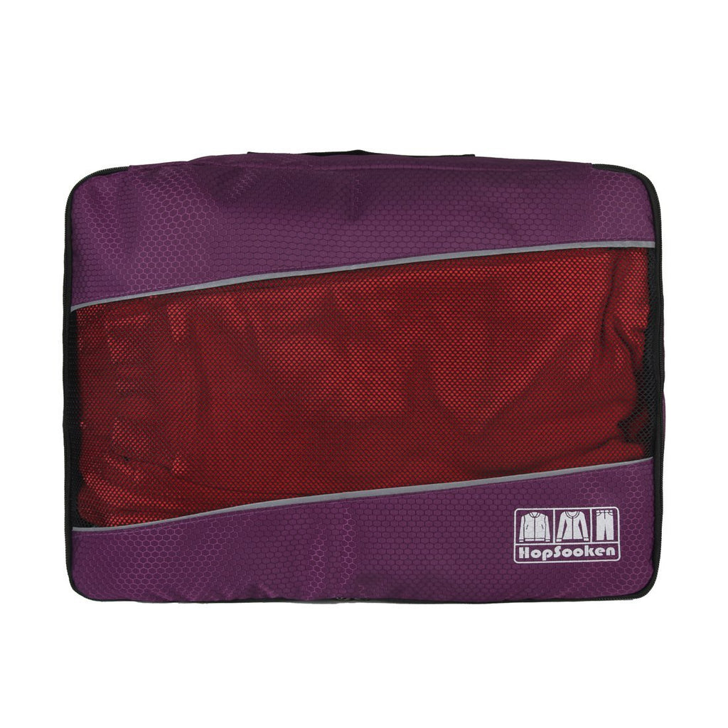 Hopsooken 5 Set Packing Cubes for Travel Large Suitcase Luggage Organizer Bags Travel Accessories Vacation 4 Cubes 1 Laundry Pouch Bag(Purple)