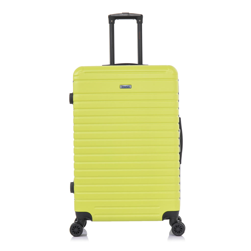 InUSA DEEP Luggage with GEL Handle | Spacious Traveling Suitcases, Travel Suitcase with Dual Spinner Wheels and Studs | 28 Inch Large Hardside Luggage | Green