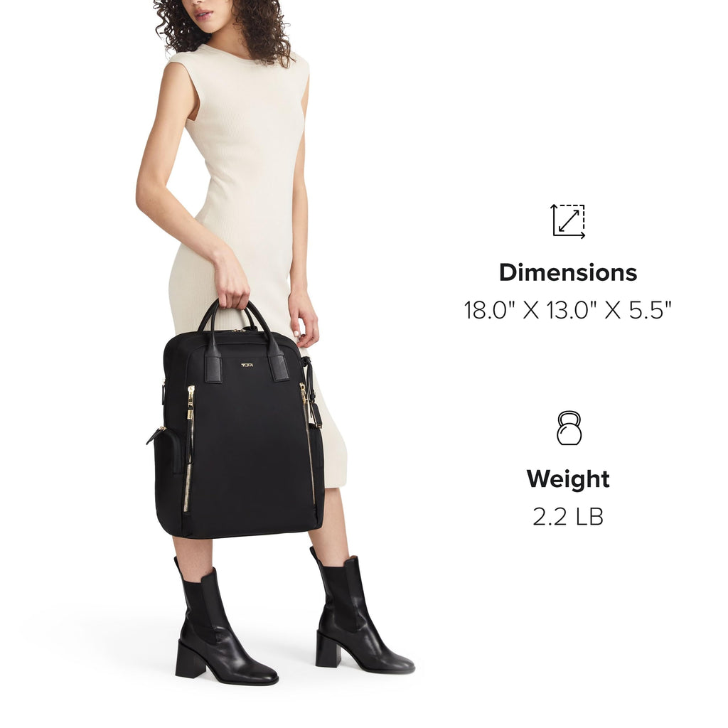 TUMI - Voyageur Atlanta Backpack - Travel Backpack for Women - For Business, Commute - Holds Up to 17" Laptop - Black - Gold Hardware