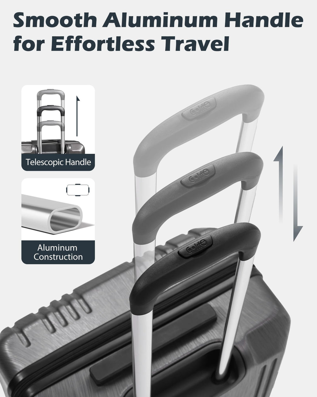 Coolife Luggage PC+ABS Hardshell Suitcase with TSA Lock, Spinner Carry On Lightweight (grey, S(20in_carry on))