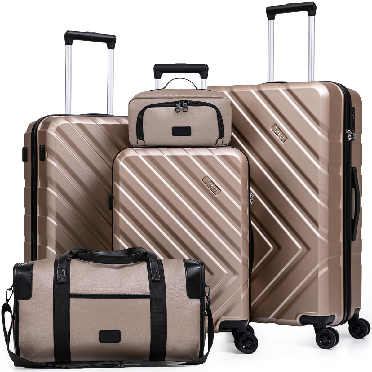 Eeeza Luggage Sets 5 Piece, Suitcases with Wheels, ABS Hard Case Luggage with TSA Lock Spinner Wheels, Carry On Luggage Set(5 Piece Sets (20"/24"/28"/DB/TB))