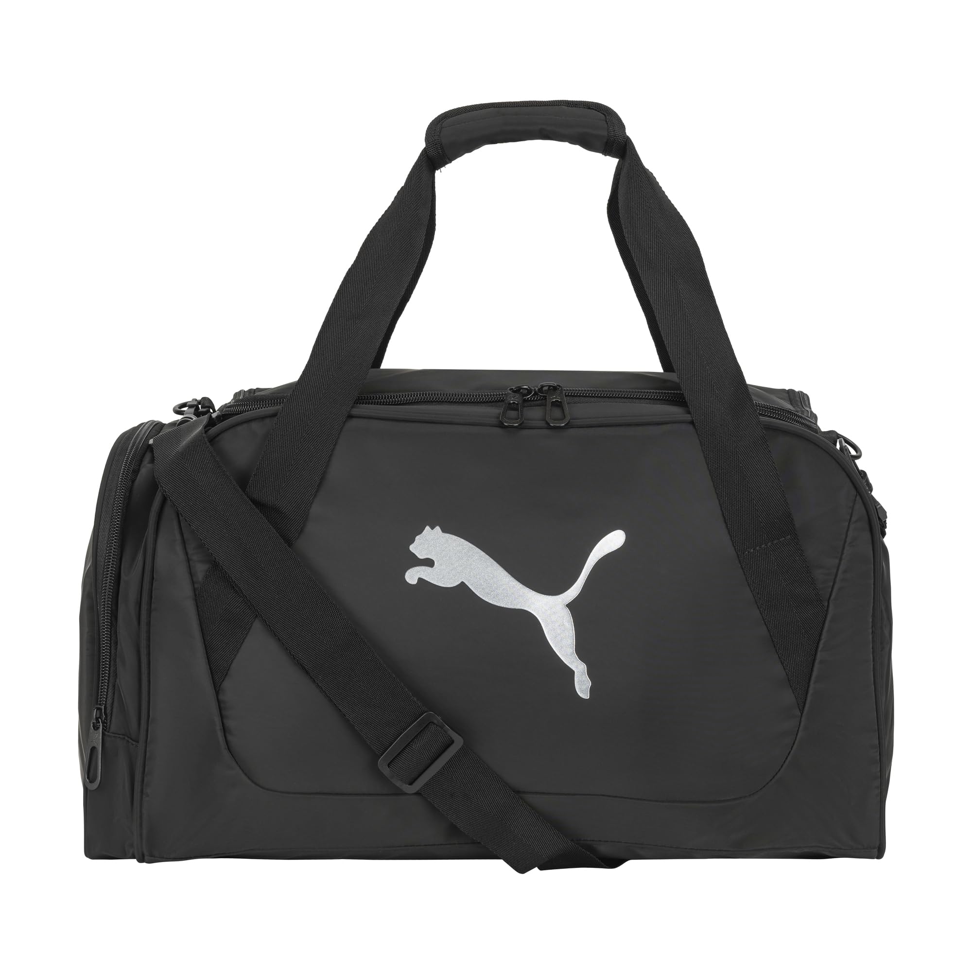 PUMA Flora Duffel Bag, Black/Silver, OS