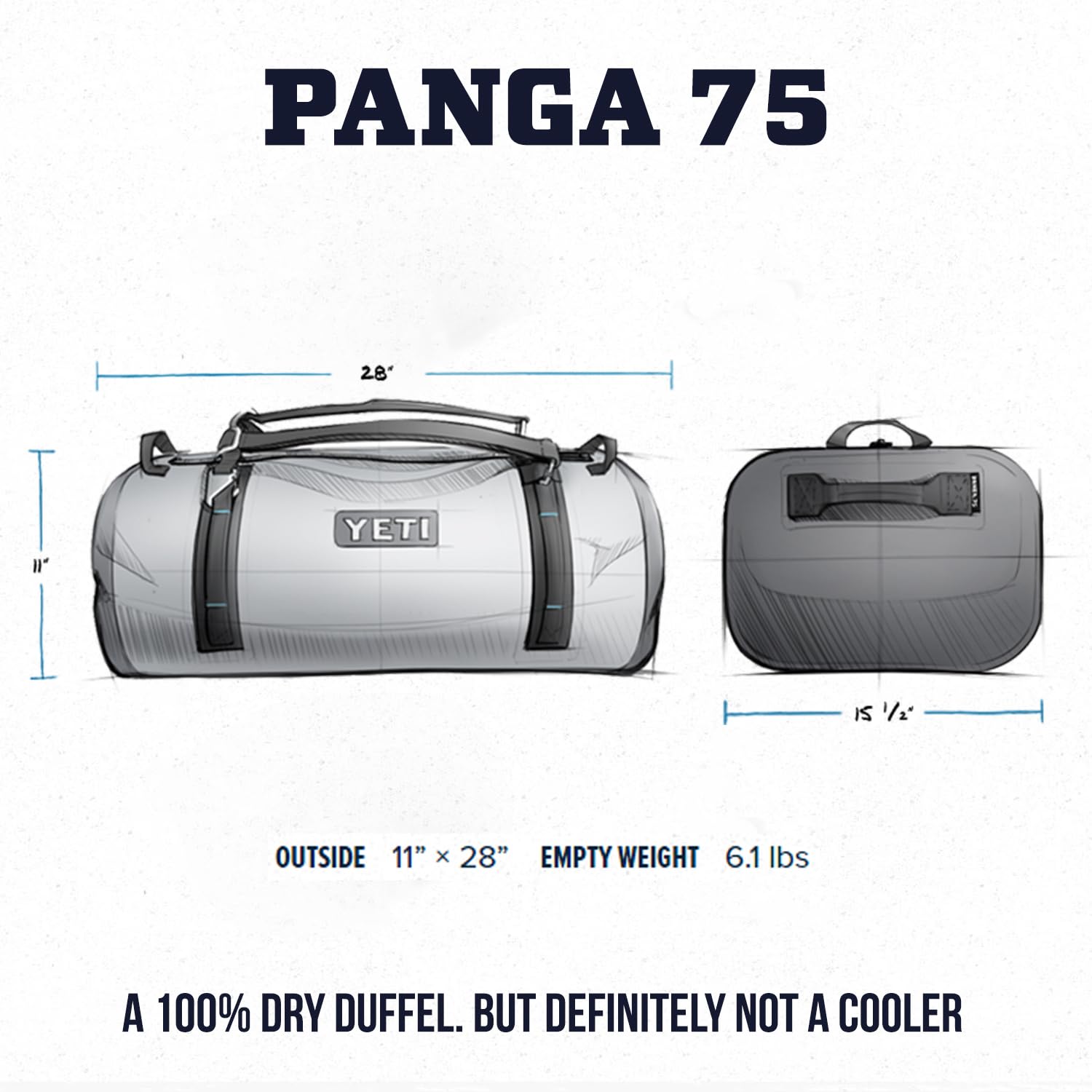 YETI Panga 75 Airtight Waterproof Submersible Duffel Bag, Tan