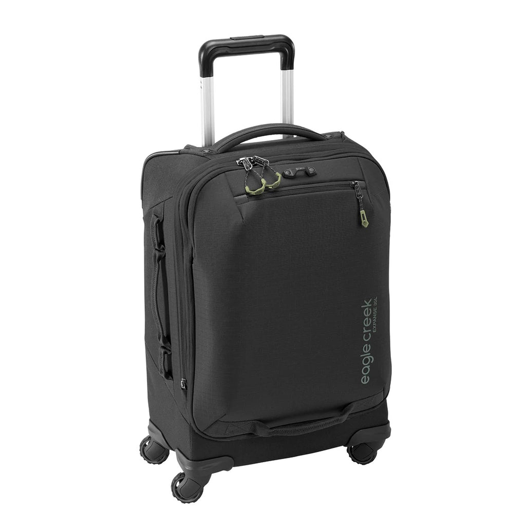 eagle creek Expanse 4-Wheel 21.5" International Carry-On Luggage - Four-Wheel Carry-On Luggage for Easy Travel - Lockable Zippers - Expandable Main Compartment - Telescoping Handles - Midnight Black