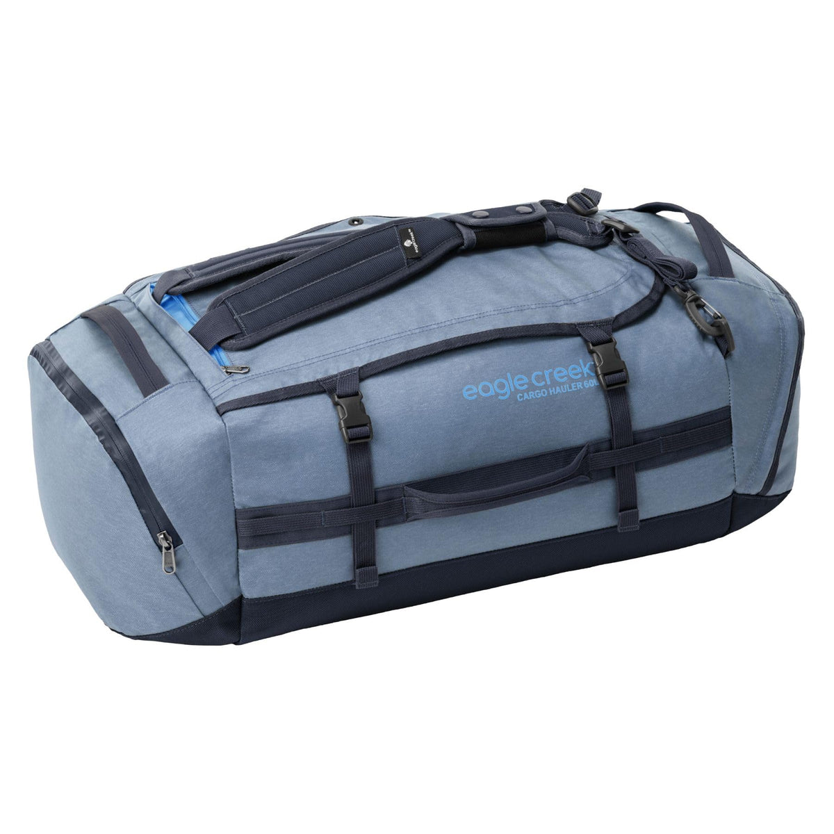 Eagle Creek Cargo Hauler Duffel Bag - Carry-On Duffel Bag for Travel - Easy Access Compartments - Lockable Zipper Opening - Water Resistant - Glacier Blue - 60L