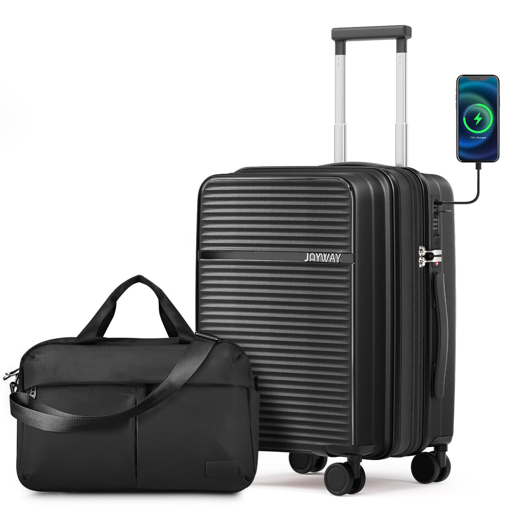 Joyway 20 Inch Carry on Luggage Airline Approved, PP Expandable Carry on Suitcase with Spinner Wheels, Hard Shell Luggage with TSA Lock and USB Port