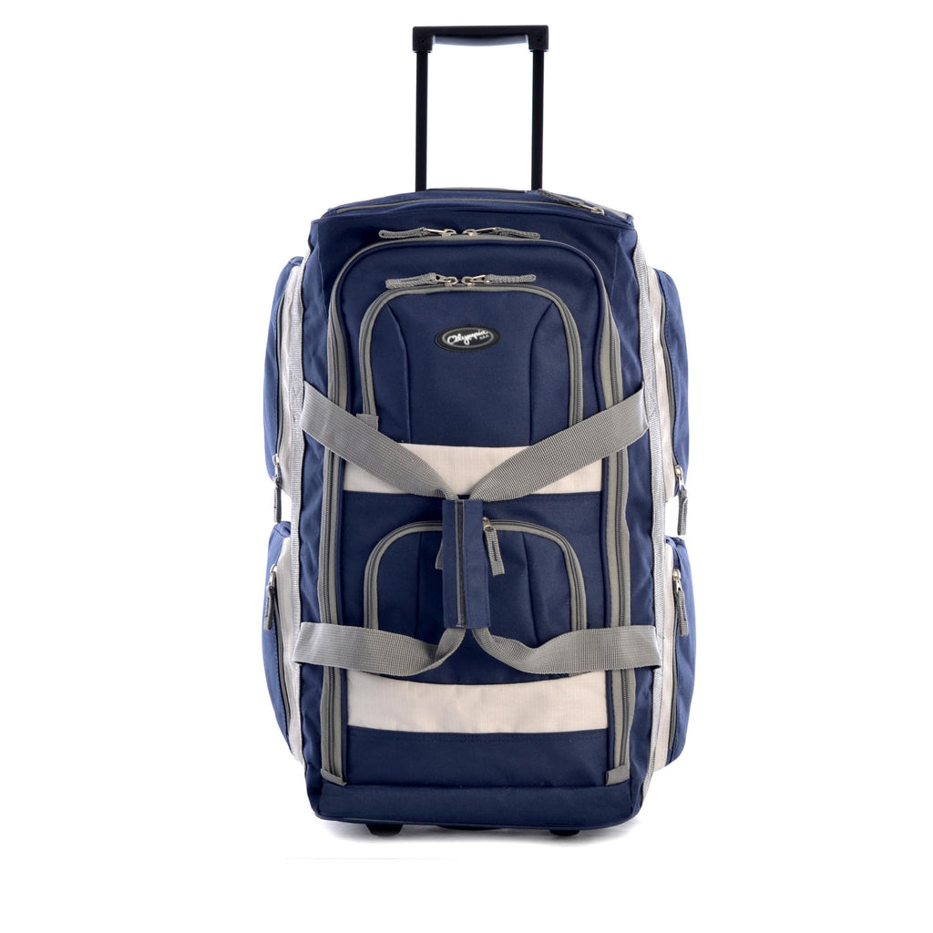 Olympia U.S.A. 29 inch Jumbo Size 8 Pockets Wheeled Rolling Duffel Bag Water Resistant Luggage Lightweight Travel Suitcase with Retractable Handle