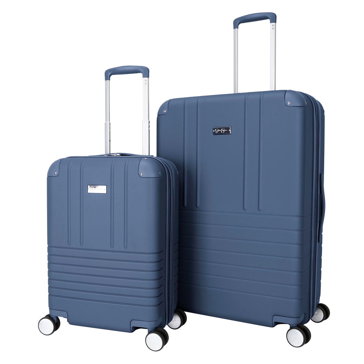 Jessica Simpson Countryside 2-Piece Set (21" & 30") Expandable 8-Wheel Spinner Large Checked Luggage Suitcase, Oceanview