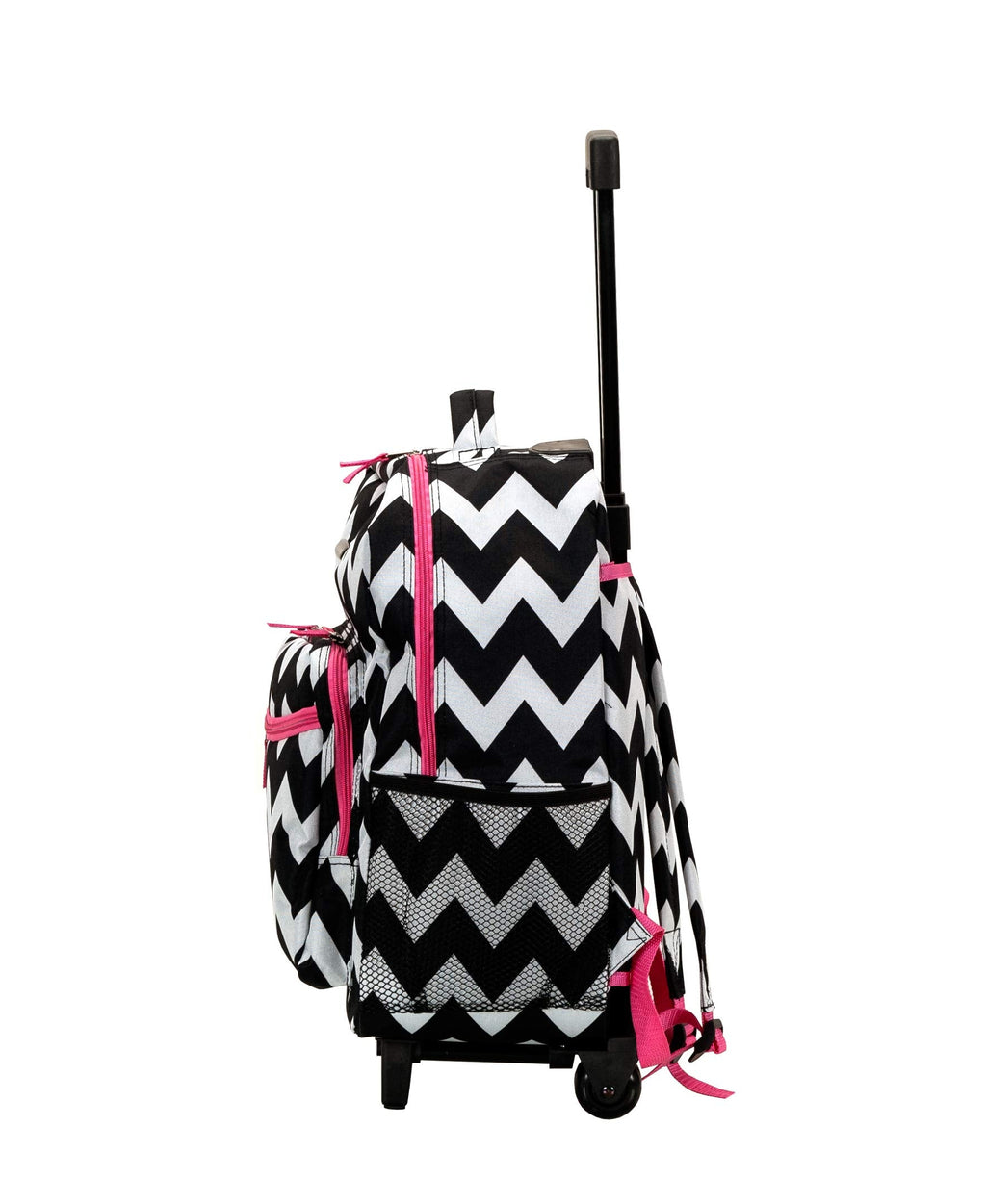 Rockland 17" Rolling Backpack, Pinkchevron, One Size