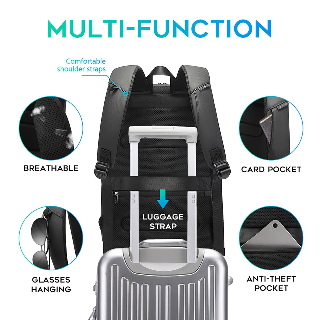 FUTURE AESTHEICS Business Laptop Backpack for Men,Women，15.6 Inch Water Resistant Travel smart Laptop Backpack Carry On Backpack with USB Charging Port，Large Business Work Durable Computer Bag