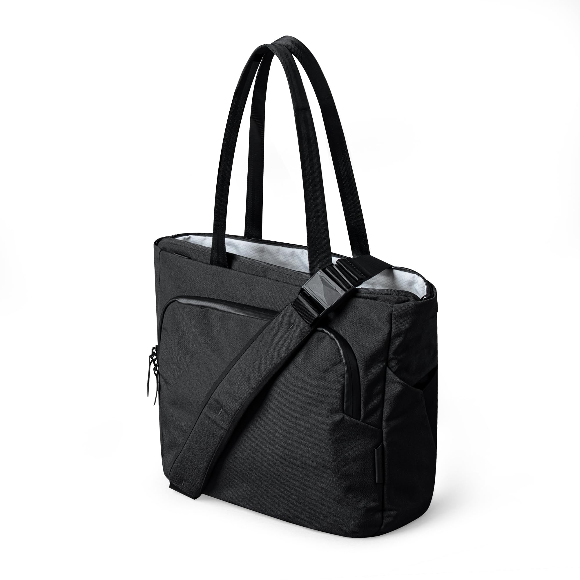 ALPAKA Bravo Tote Bag for 16 Inch MacBook Pro – Weatherproof 16 Inch Laptop Briefcase for Men & Women, Work Travel Tote with Adjustable Shoulder Strap, Black Axoflux 600D