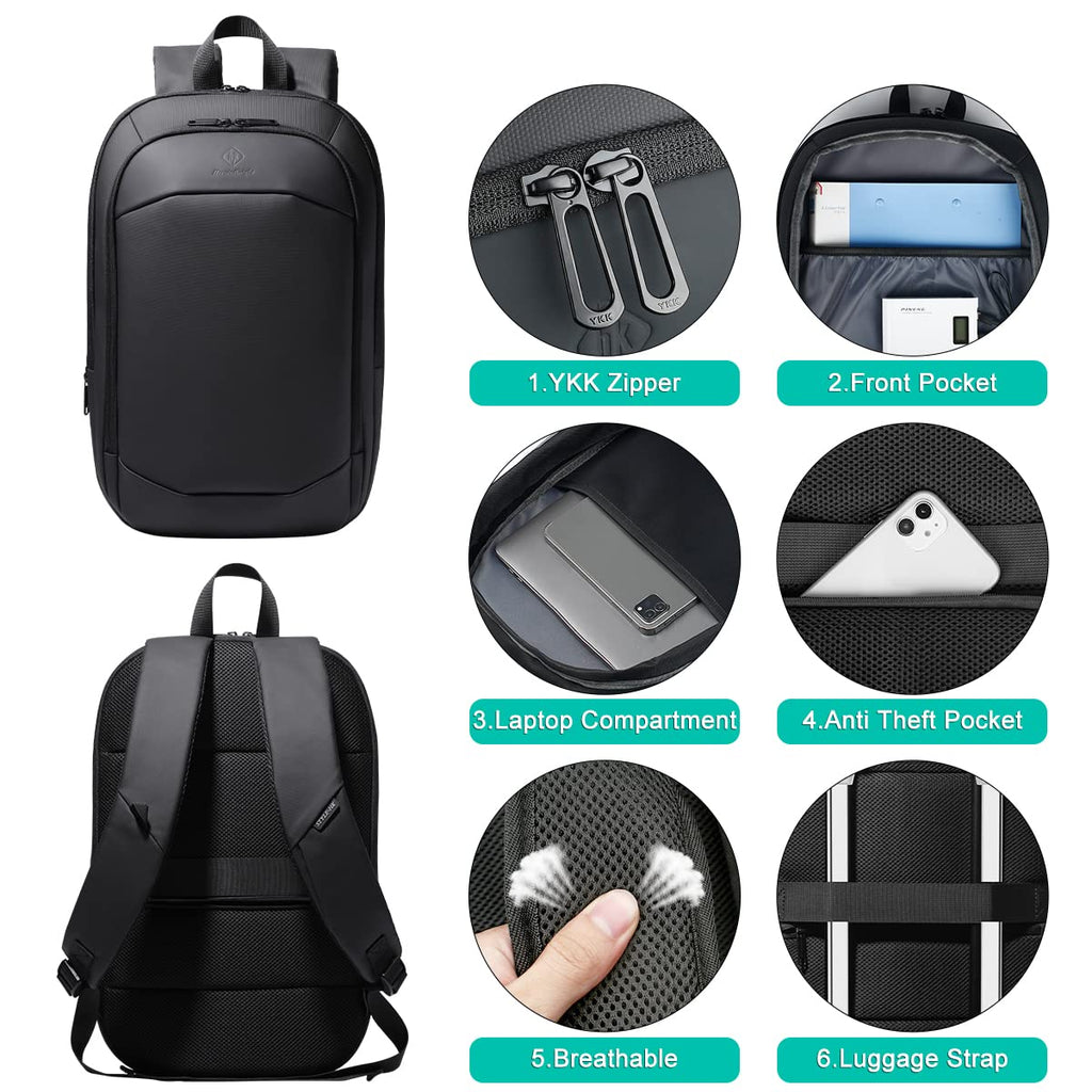 Business Backpack for Men 17 Inch,Slim & Expandable Waterproof Travel Laptop Backpack with USB Charger Port,Anti-Theft Lightweight Large Work Computer Bag,College Laptop Backpacks Gifts for Men Women